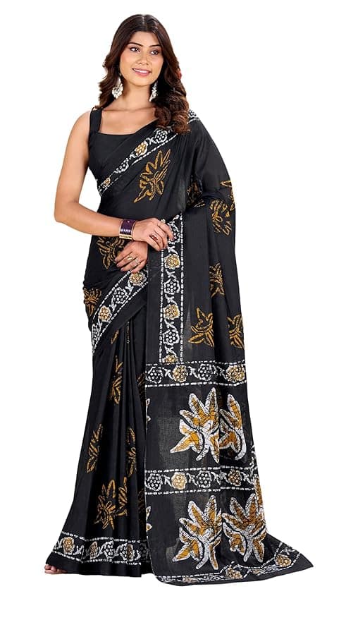 Kalaanj Printed Cotton Saree with Blouse