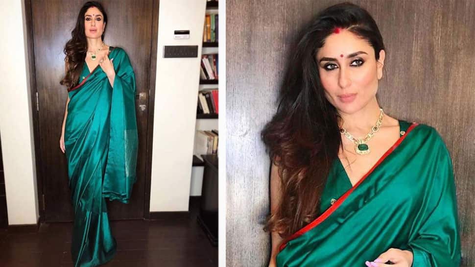 kareena green saree