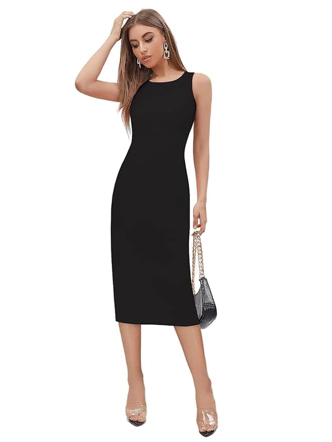 KERI PERRY Women’s Spandex Solid Bodycon A-Line Winter Dress