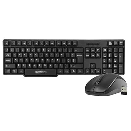 Zebronics Zeb-Companion 107 USB Wireless Keyboard and Mouse Set (Black)
