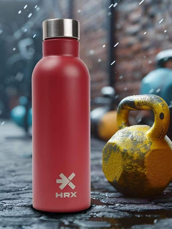 HRX by Hrithik Roshan Red Brand Logo Stainless Steel Spill Proof Water Bottle - 1L HRX by Hrithik Roshan Red Brand Logo Stainless Steel Spill Proof Water Bottle - 1L