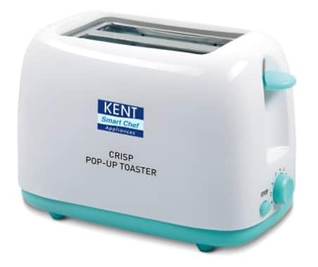 KENT White & Blue Crisp 750 W Pop Up Toaster 2 Slices KENT White & Blue Crisp 750 W Pop Up Toaster 2 Slices