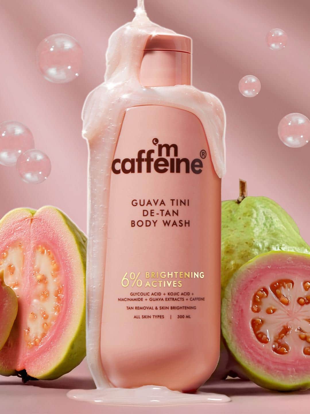  MCaffeine Detan Body Wash with 1% Glycolic 5% Niacinamide-Kojic Acid for Dark Spots -300ml