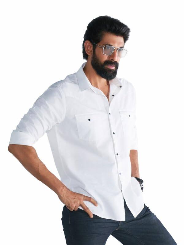 KINGDOM OF WHITE Caravan 100% Cotton Casual White Shirt for Men