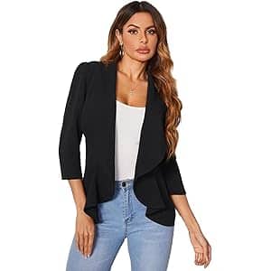 Kotty Solid Single Breasted Formal Women's Blazer