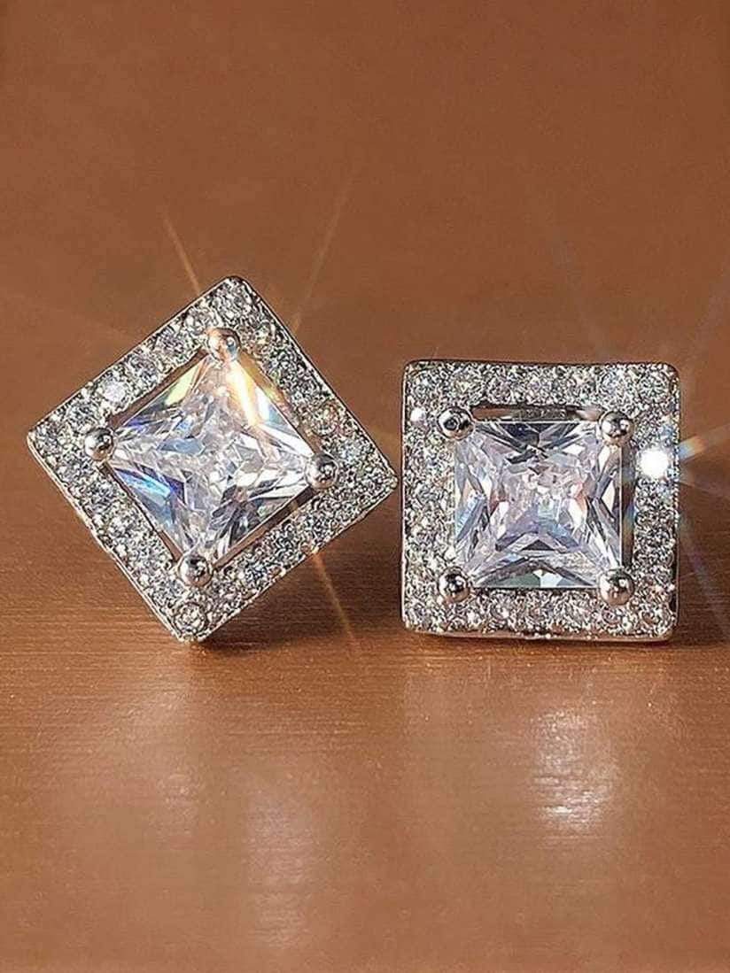Krenoz Sterling Silver Cubic Zirconia Studs