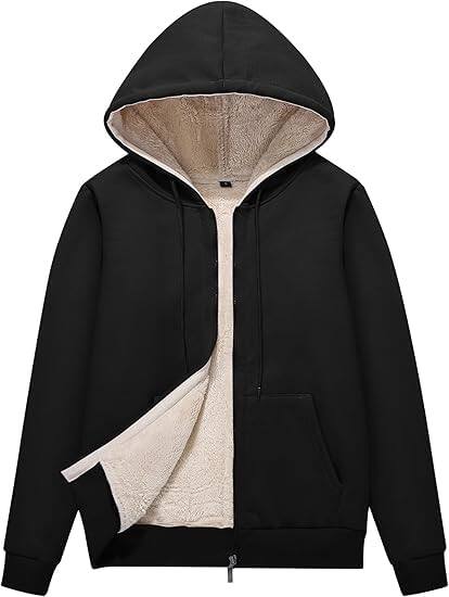 KSHS Women’s Fleece Lined Zip Up Winter Hoodie Jacket KSHS Women’s Fleece Lined Zip Up Winter Hoodie Jacket
