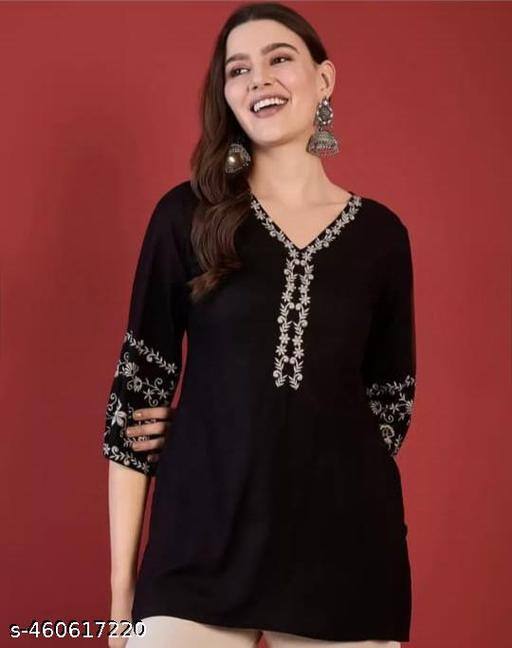 Women Embroidered Viscose Rayon Straight Kurta Women Embroidered Viscose Rayon Straight Kurta