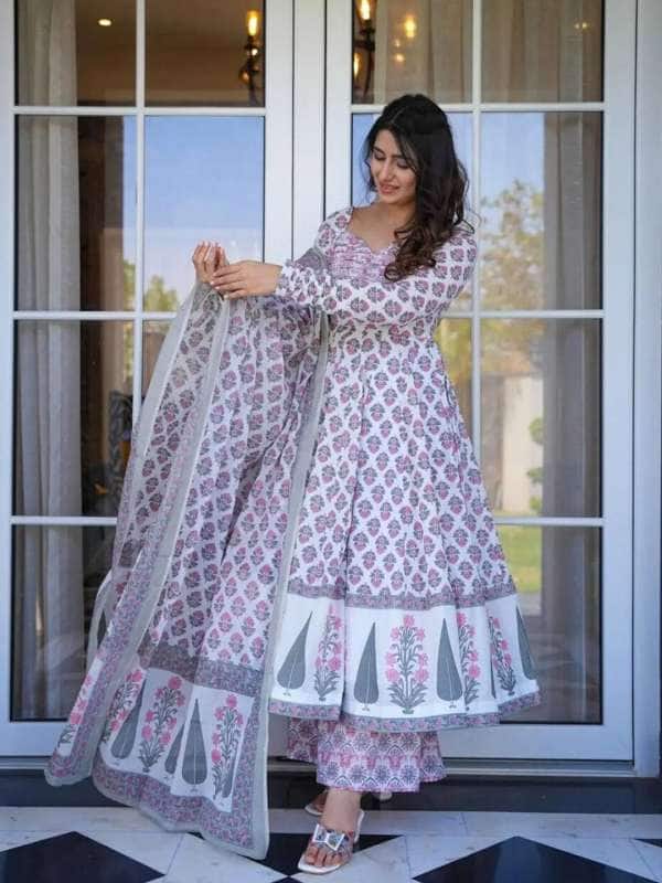 MISS CLOTHING Floral Print Kurta with Pant &amp; Dupatta