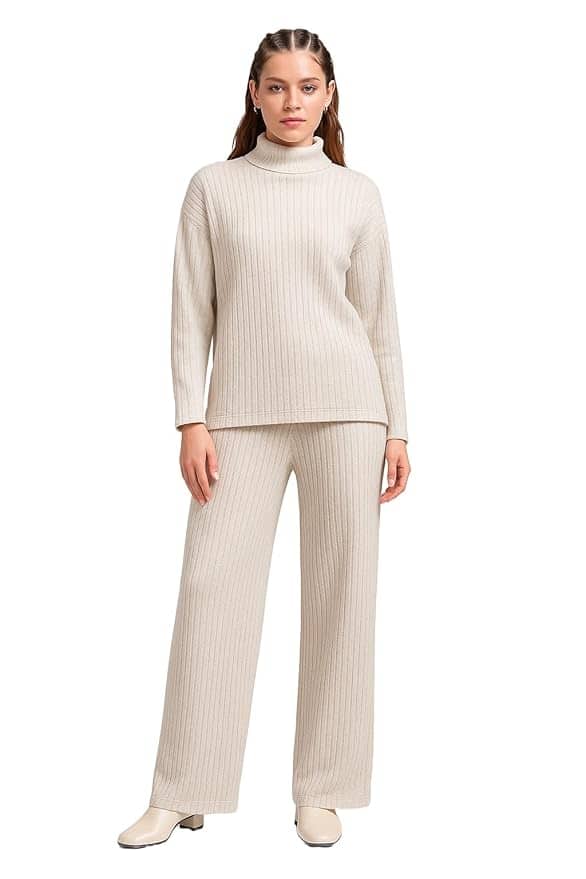 Kvetoo Women’s Wool Blend High Neck Co-Ord Set