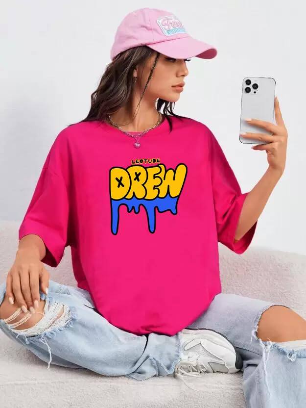 Leotude Women Graphic Printed Oversized T-Shirt