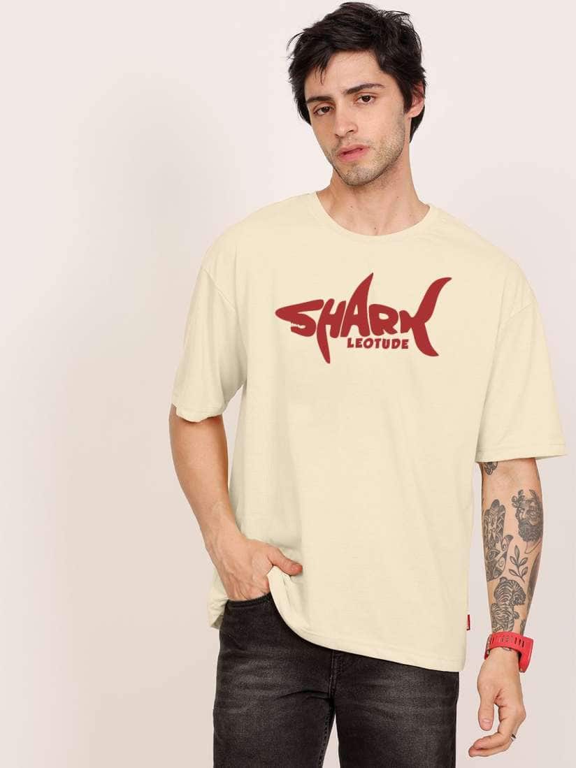 Leotude Printed Men Round Neck Beige T-Shirt