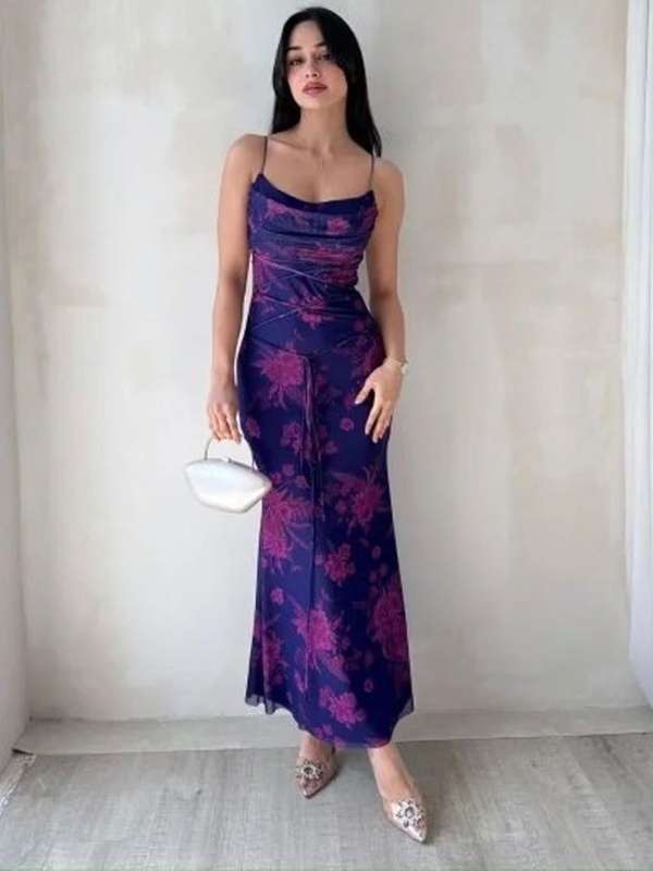 Street Style Store Women Printed Sheath Maxi Dress Street Style Store Women Printed Sheath Maxi Dress