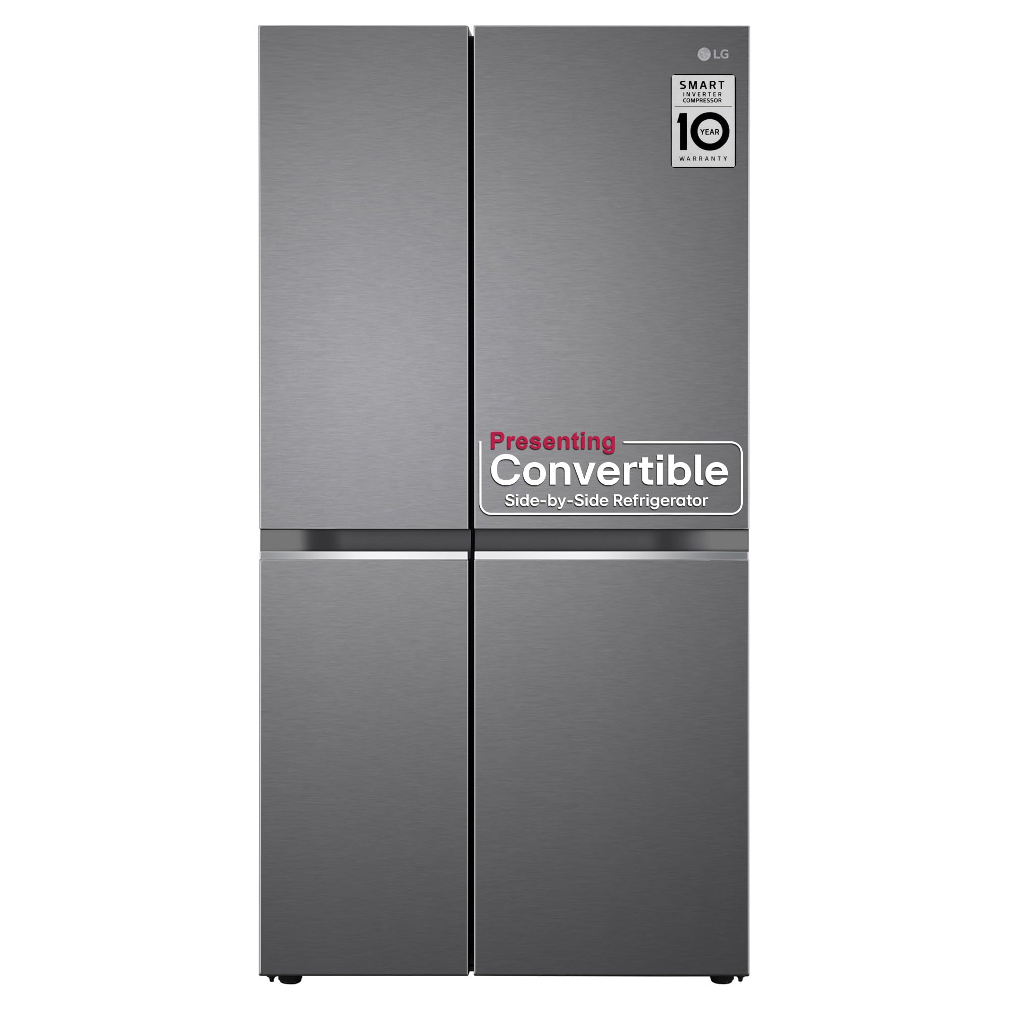 LG 650 L Frost Free Side by Side Convertible Refrigerator with Smart Inverter Compressor, Convertible, Multi Air Flow &amp; Smart Diagnosis  (Dazzle Steel, GL-B257HDS3)