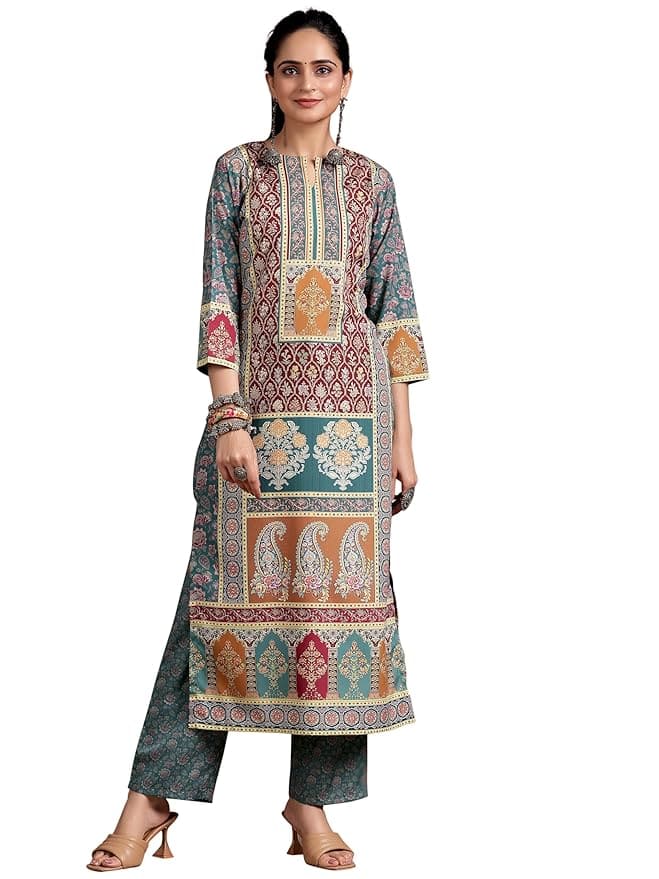 Libas Women's Printed Crepe Straight Kurta Libas Women's Printed Crepe Straight Kurta