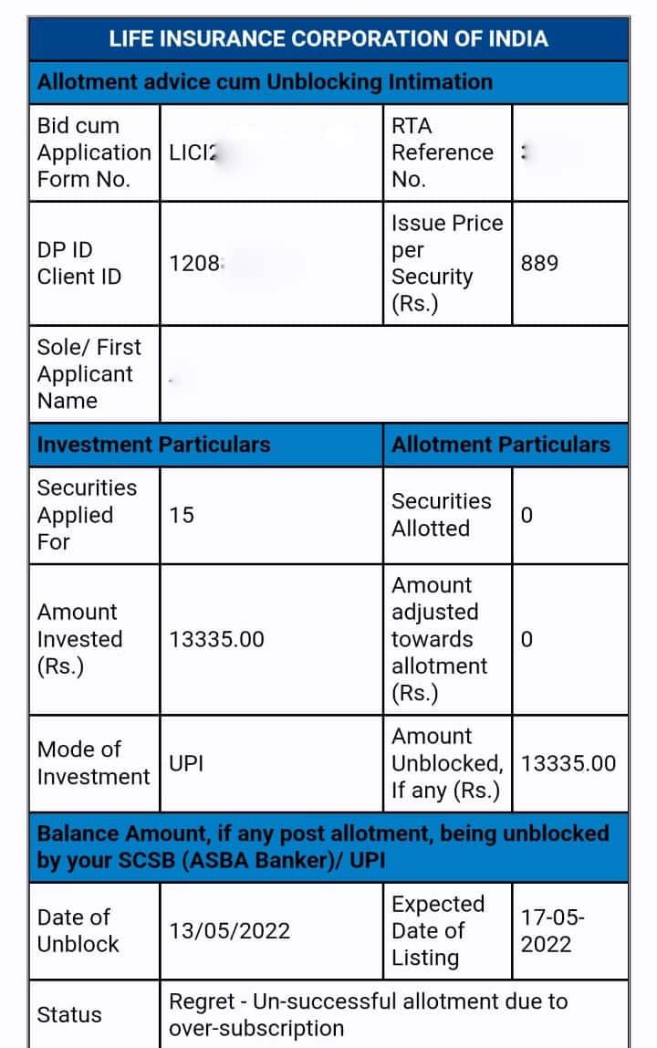 LIC IPO: Haven’t been been allotted shares? See how to check refund status