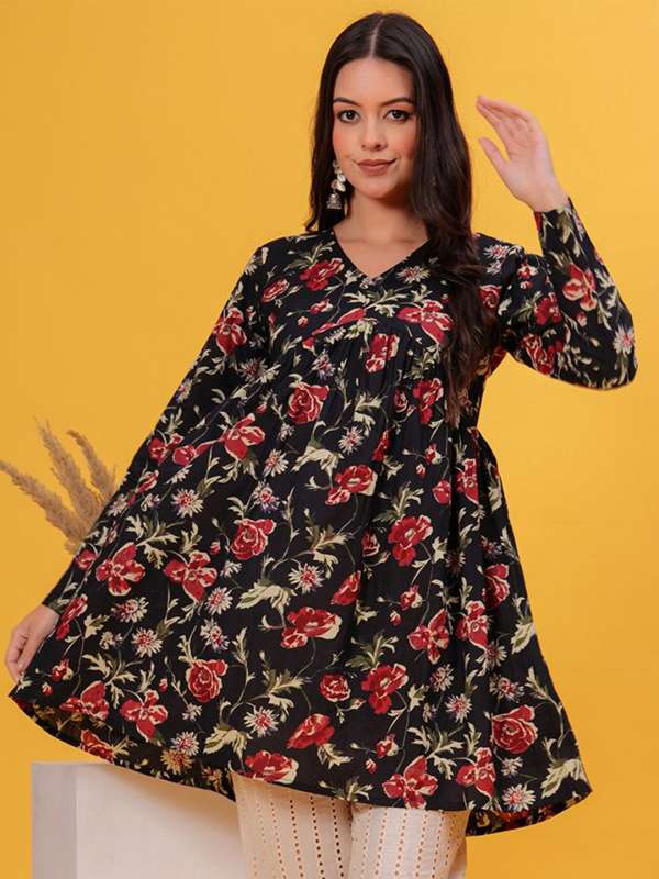 HIBIKI Floral Print Cotton Empire Dress HIBIKI Floral Print Cotton Empire Dress