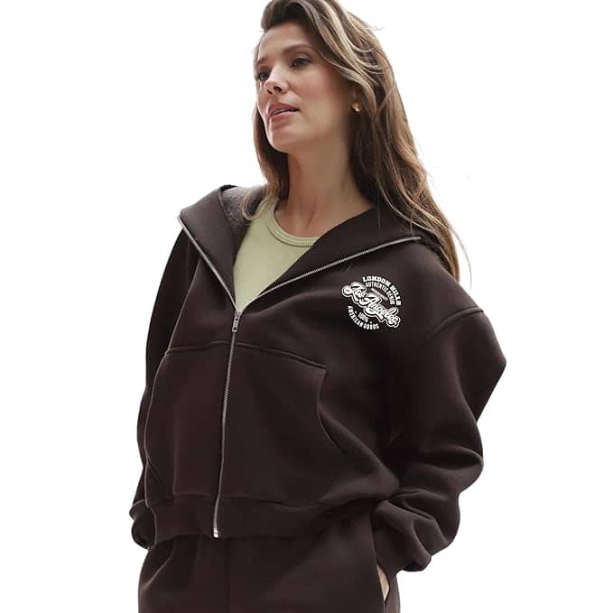 London Hills Stylish Cotton-Blend Fleece Zipper Hoodie London Hills Stylish Cotton-Blend Fleece Zipper Hoodie