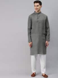 MAG Grey Solid Kurta Set