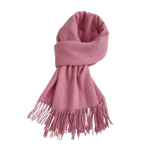 MALINA Classic Winter Wool Scarf with Fringe Tassels 