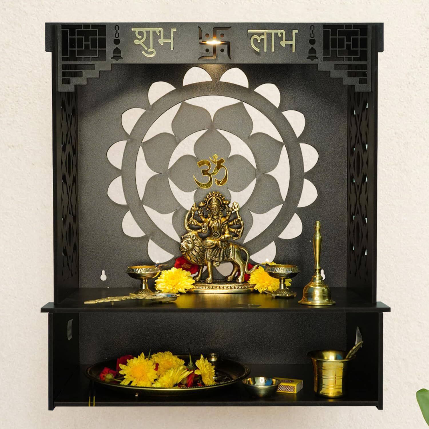 Ekhasa Wooden Pooja Mandir for Home Wall Mounted Ekhasa Wooden Pooja Mandir for Home Wall Mounted