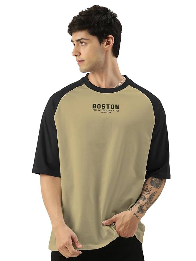 Maniac Printed Raglan Oversized T-Shirt Maniac Printed Raglan Oversized T-Shirt