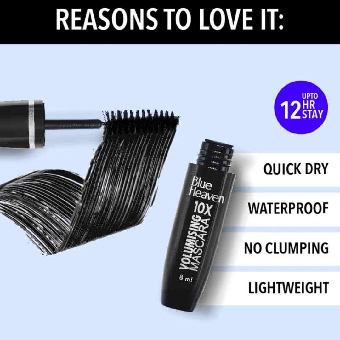 Blue Heaven 10x Volumising Mascara - Black (8ml)