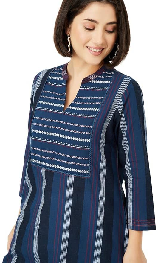Max Women's Cotton Regular Fit Striped Kurta Max Women's Cotton Regular Fit Striped Kurta