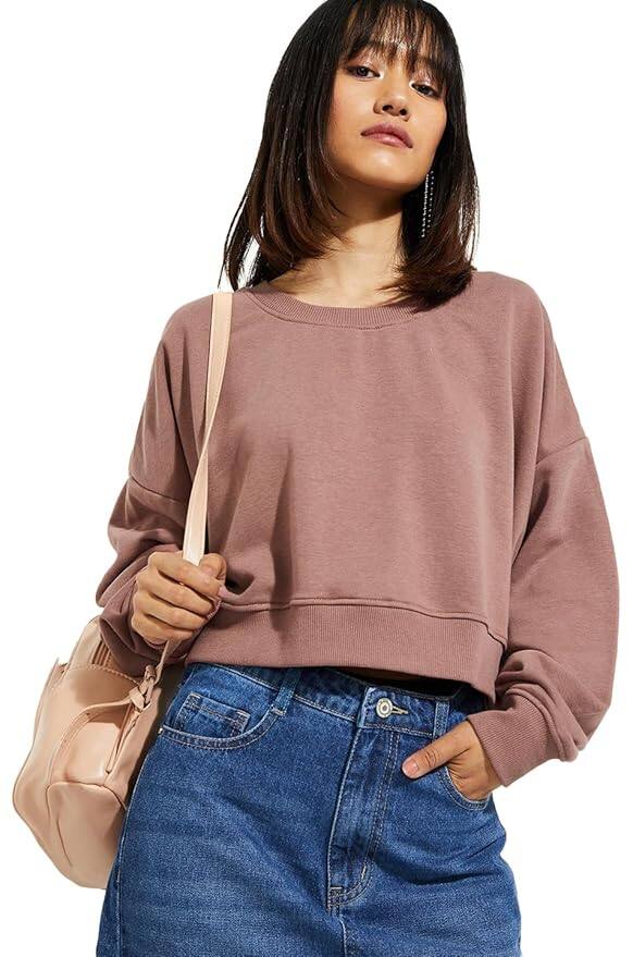 Max Women's Polyester Blend Crew Neck Sweatshirt Max Women's Polyester Blend Crew Neck Sweatshirt