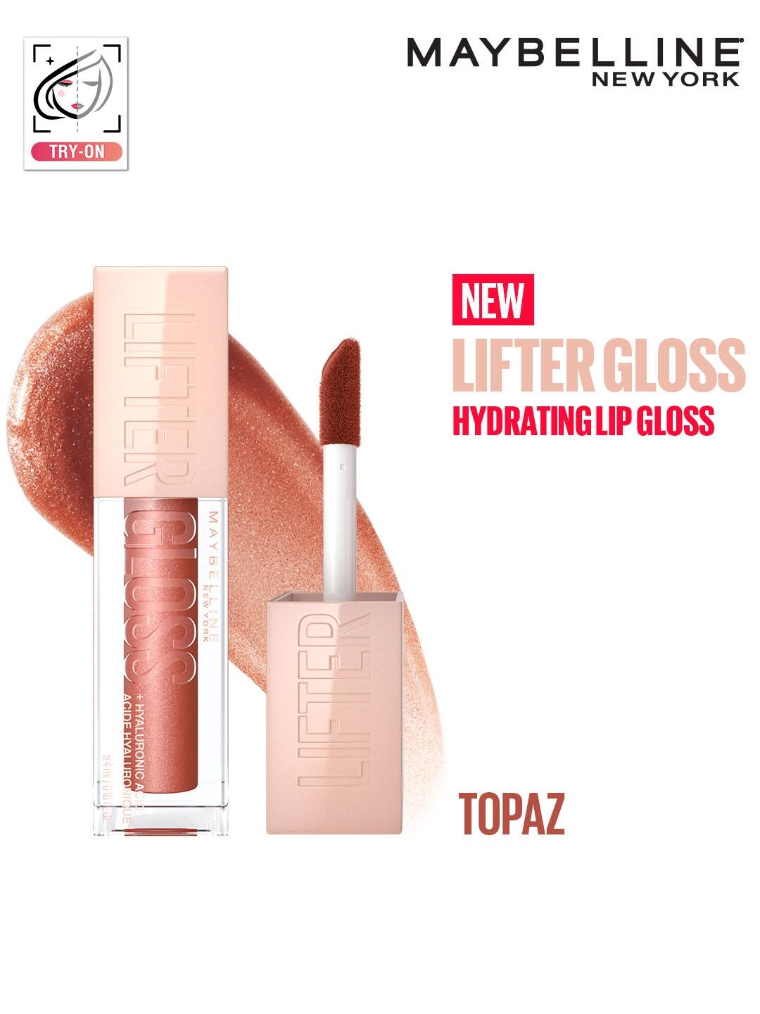 Maybelline New York Non-Sticky Tinted Lifter Lip Gloss with Hyaluronic Acid 5.4ml - Topaz