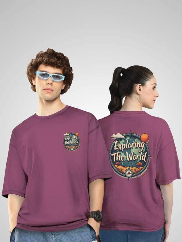 BAESD Unisex Twistform Twinny Zone Pack Of 2 ExploreW3 Printed Cotton Oversized T-shirts BAESD Unisex Twistform Twinny Zone Pack Of 2 ExploreW3 Printed Cotton Oversized T-shirts