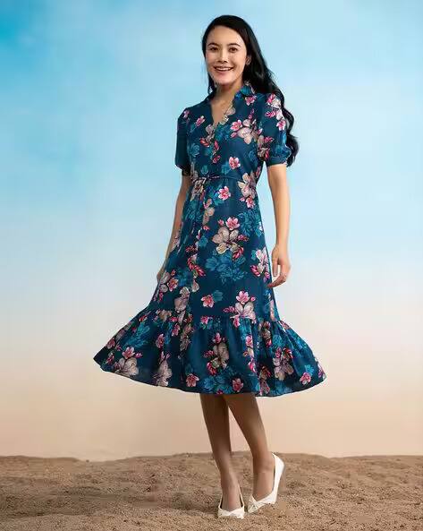 Moda Rapido – Peter Pan Collar Fit & Flare Dress Moda Rapido – Peter Pan Collar Fit & Flare Dress