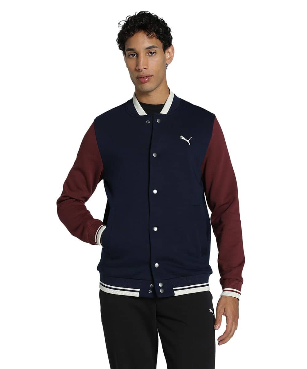Puma Men Solid Colourblocked Bomber Jacket Puma Men Solid Colourblocked Bomber Jacket