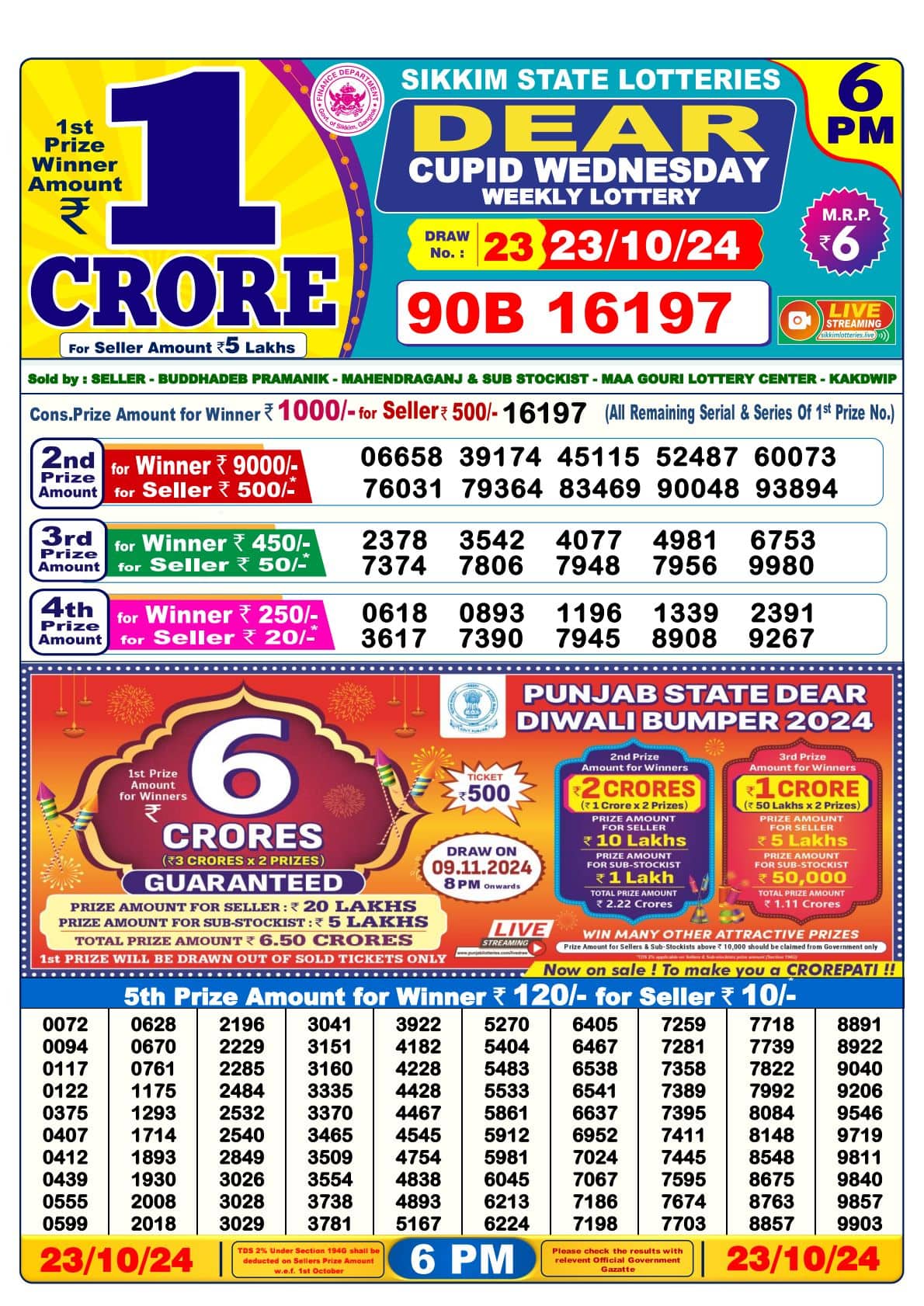nagaland-dear-cupid-6-pm-lottery-result-23-10-2024-out-live