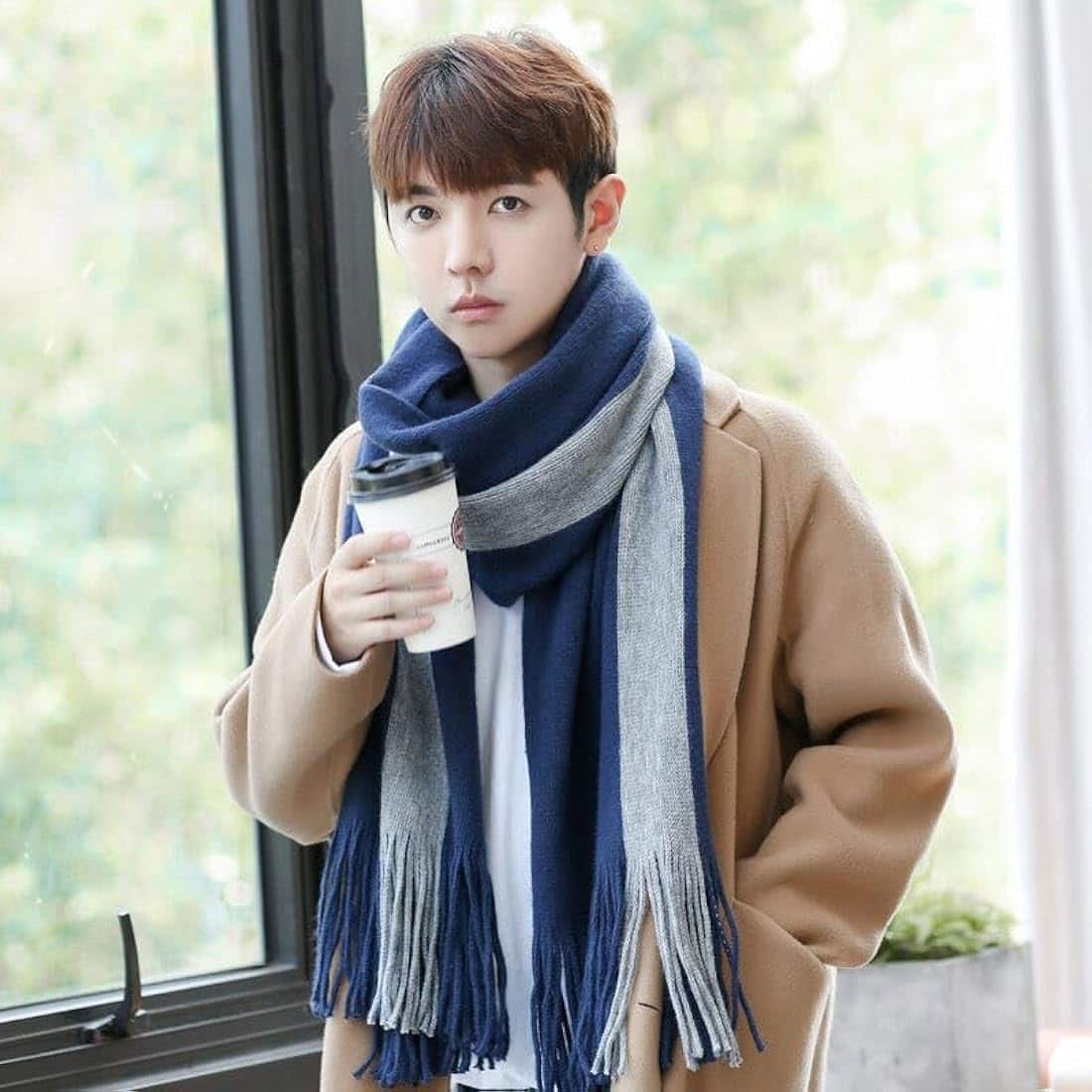 Alexvyan Line Woolen Acrylic Winter Muffler