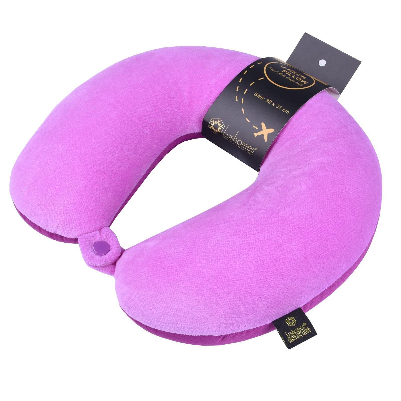 Lushomes Neck Pillow for Travel, Purple Microbeads Neck Pillow