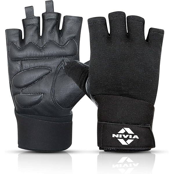 NIVIA Wrist Grip Genuine Leather Gym Gloves NIVIA Wrist Grip Genuine Leather Gym Gloves