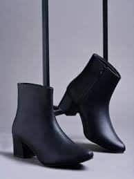  Shoetopia Women Pointed Toe Block Heel Regular Boots