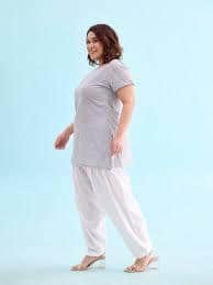  Go Colors White Relaxed Fit Solid Salwar