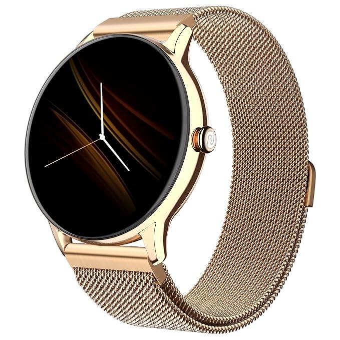  Noise Twist Go Round Dial Smartwatch (Gold Link)