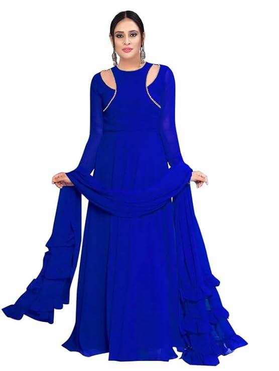  NUD Stylised Neck Gotta Patti Georgette Anarkali Kurta