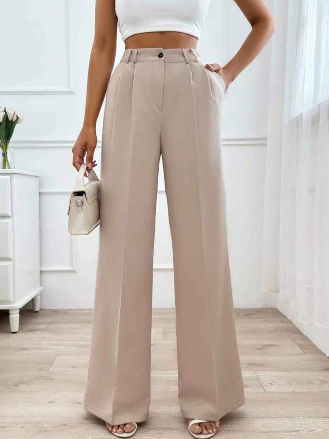  BROADSTAR Women Pleated Korean Pants