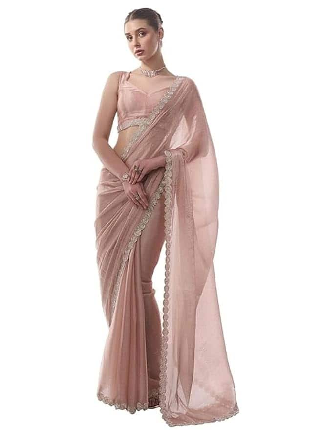 ORHANS Embellished Pure Chiffon Saree ORHANS Embellished Pure Chiffon Saree