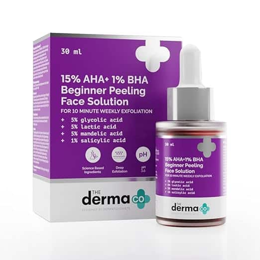 The Derma Co 15% AHA + 1% BHA Beginner Face Peeling Solution 