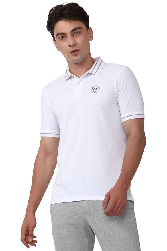 Peter England Men's Regular Fit Insignia Half Sleeve Polo T-Shirt