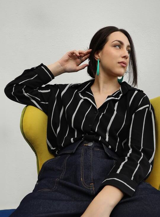 Pinacolada Striped Cotton Oversized Shirt Pinacolada Striped Cotton Oversized Shirt