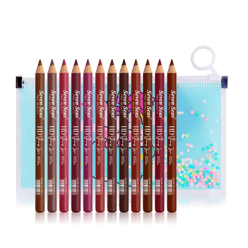  Seven Seas Set Of 12 HD Sharp Line Lip Liner - Shade 01 02 03 04 05 06 07 08 09 10 11 12