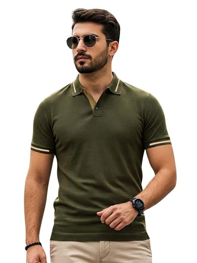 Veirdo Pure Cotton Half Sleeves Regular Fit Plain Solid Classic Polo Colored Collar T-Shirt Veirdo Pure Cotton Half Sleeves Regular Fit Plain Solid Classic Polo Colored Collar T-Shirt
