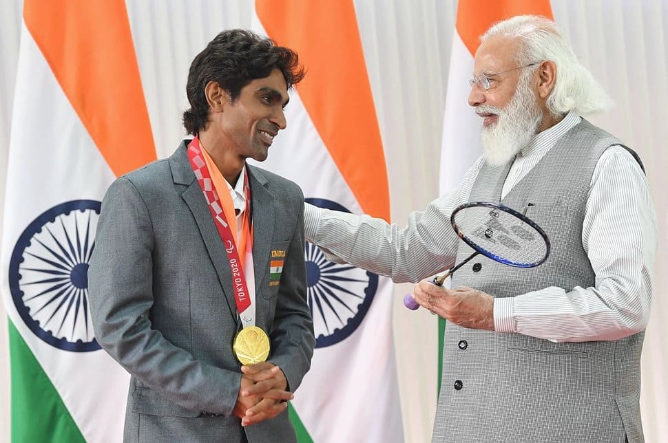 Pramod Bhagat with Prime Minister Narendra Modi