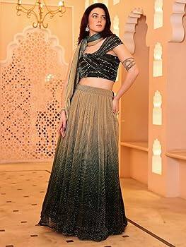 Purvaja Digital Print Semi-Stitched Lehenga Choli